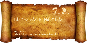 Törzsök Máté névjegykártya